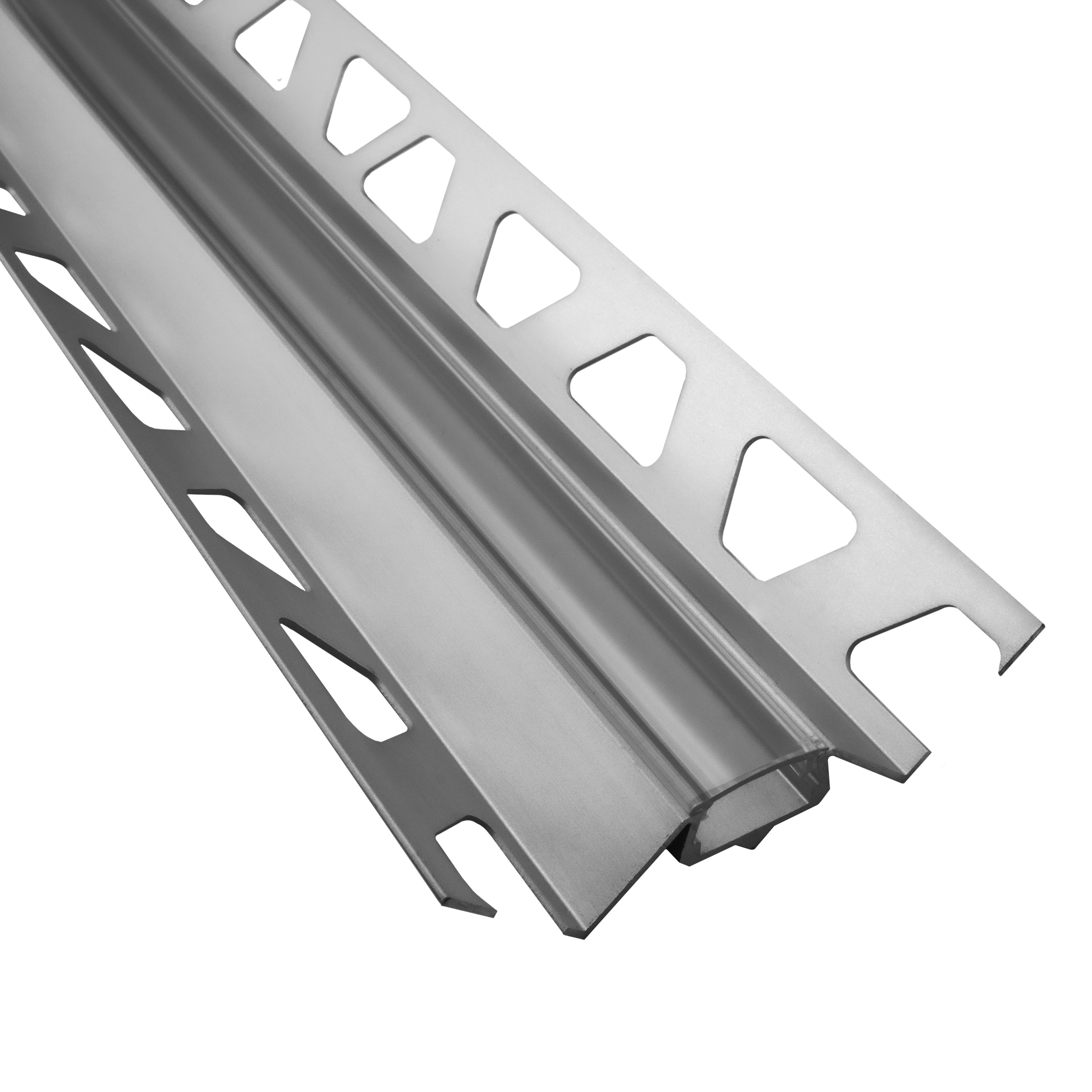 IN-T77 LED Alu Fliesenprofil Ecke innen 12mm silber 2m klar