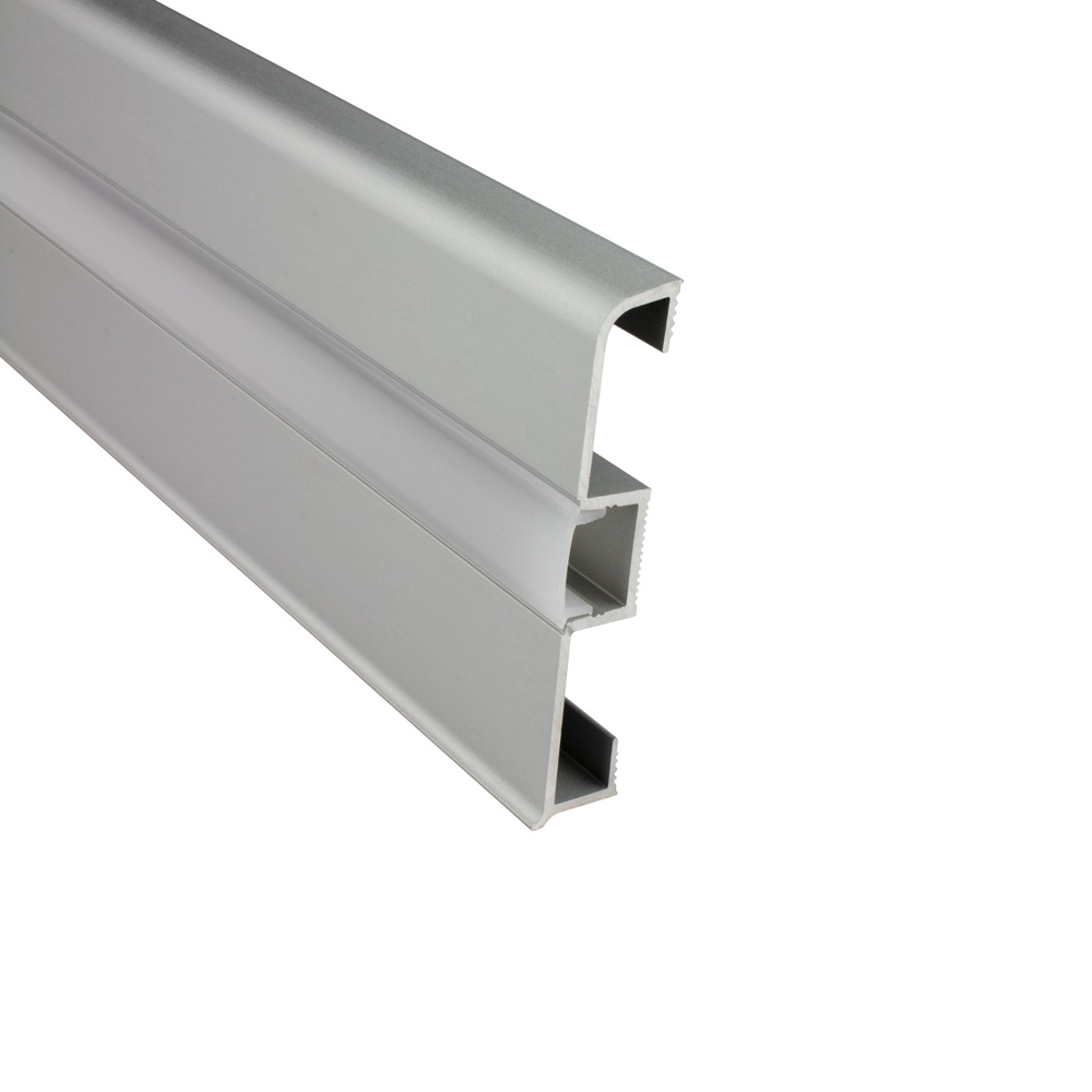C02 LED Aluprofil Silber Sockelleiste 2m opal