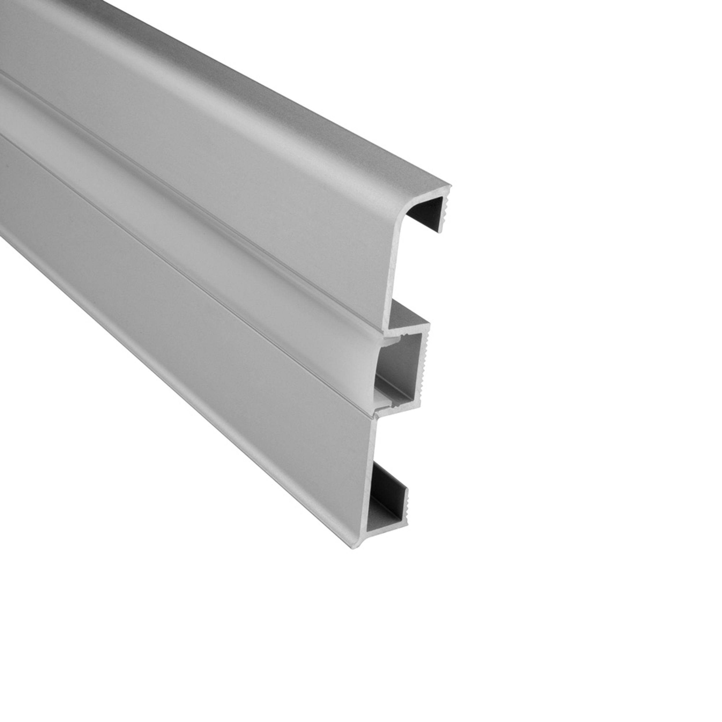C02 LED Aluprofil Silber Sockelleiste 1m opal