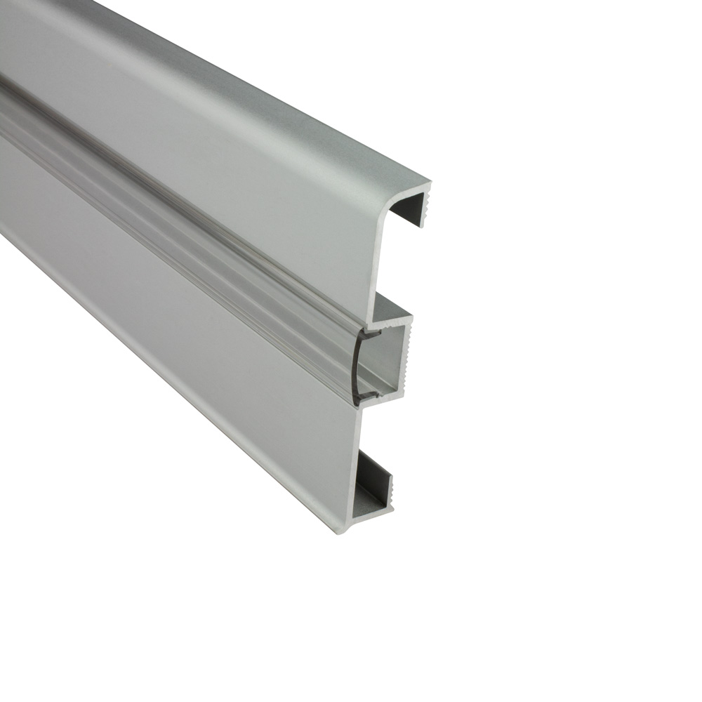 C02 LED Aluprofil Silber Sockelleiste 2m klar