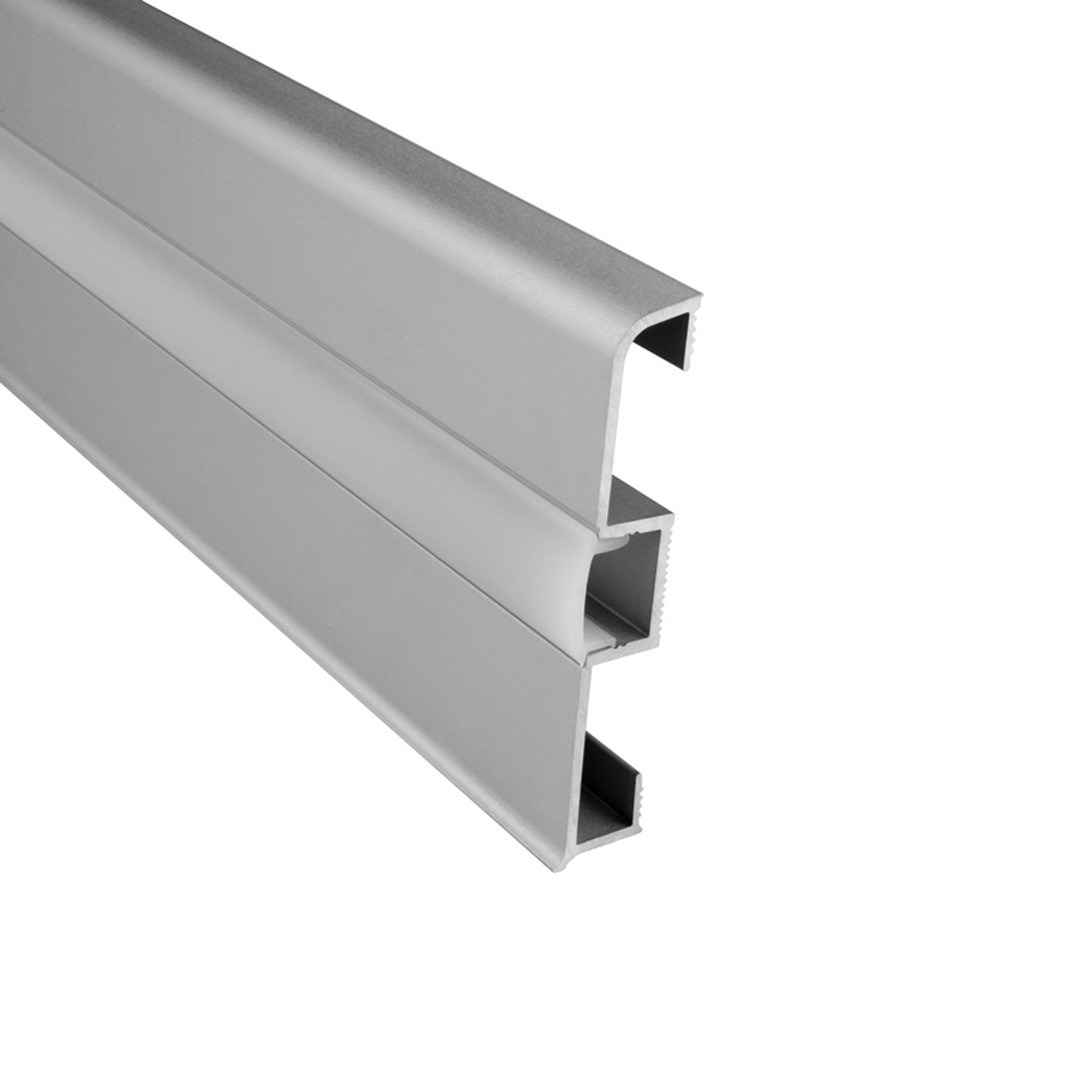 C02 LED Aluprofil Silber Sockelleiste 2m milky