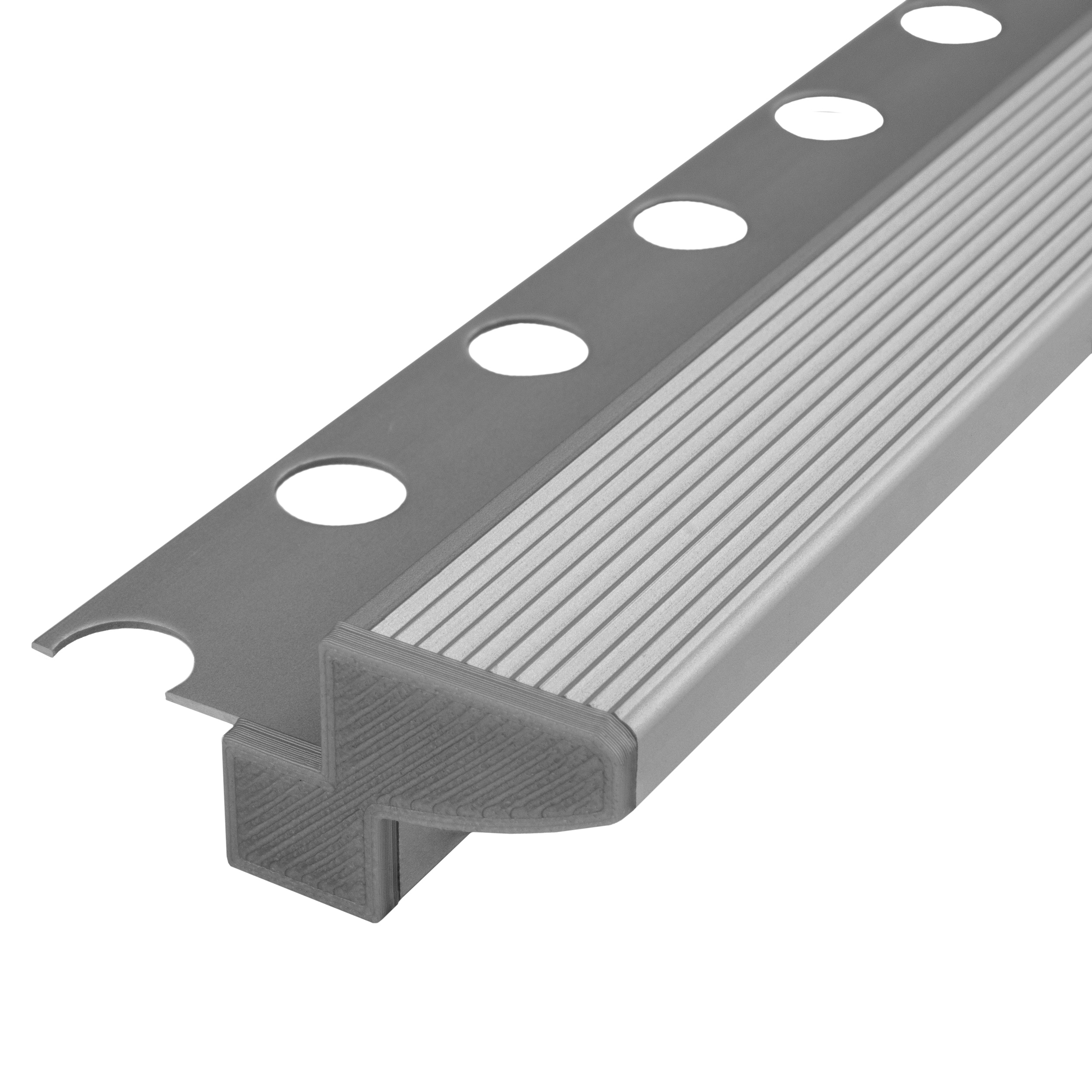 T-40 20° LED Alu Fliesenprofil Treppenprofil Stufen 10mm silber