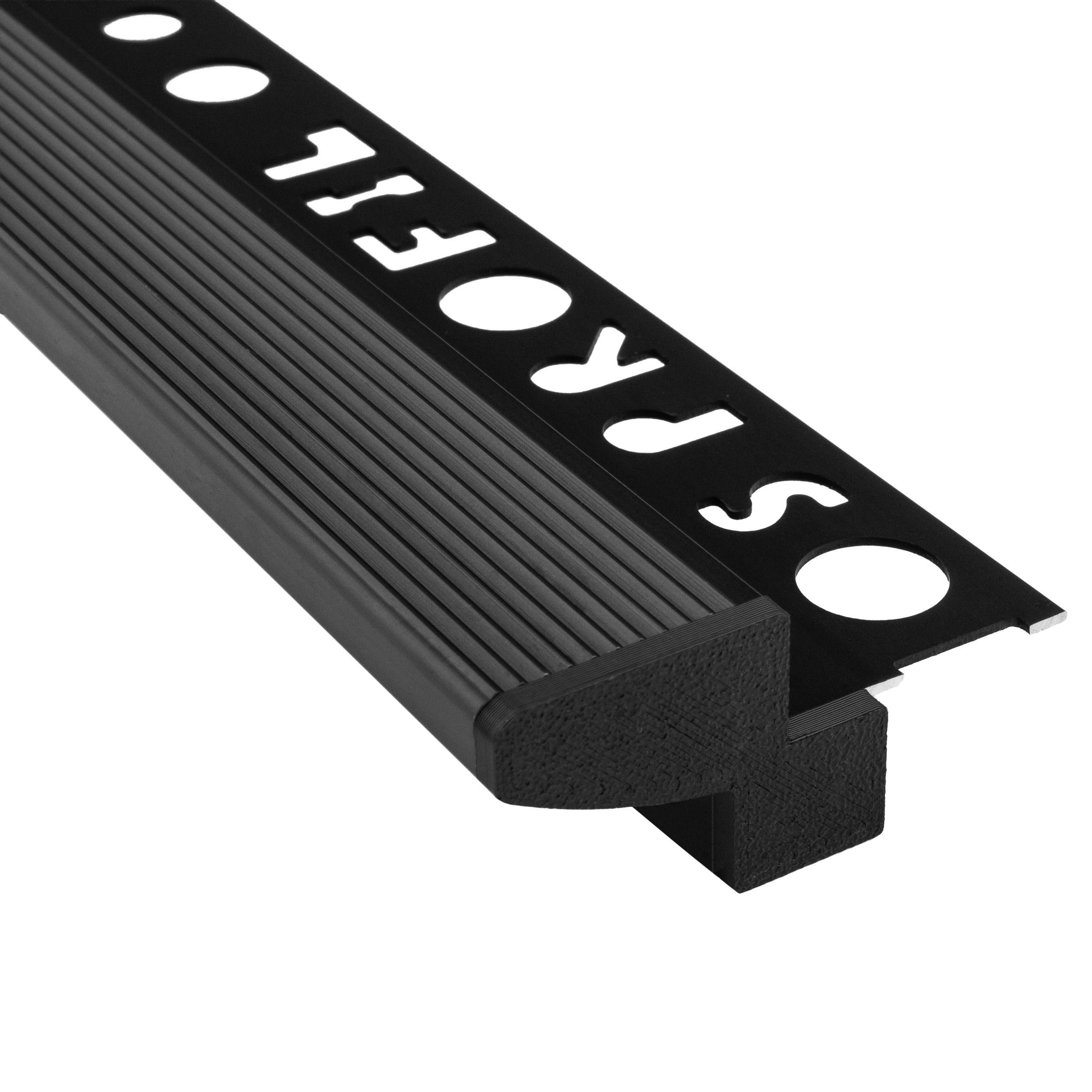 T-40 20° LED Alu Fliesenprofil Treppenprofil Stufen 10mm schwarz